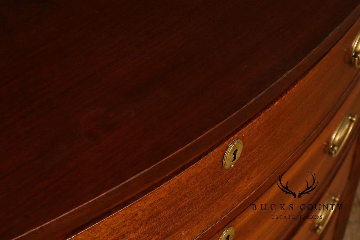 Antique Hepplewhite Style Mahogany Bow Front Six-Drawer Tall Chest