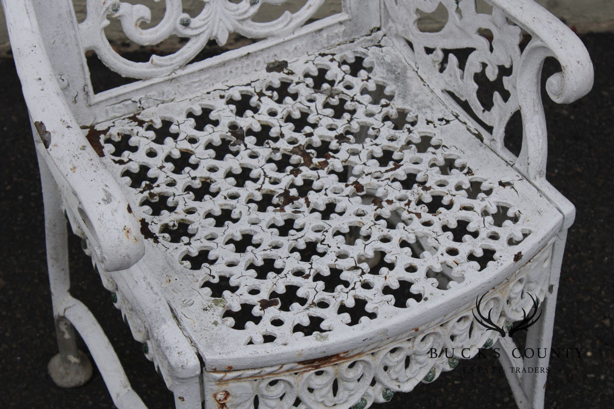 Antique Gothic Revival Cast Iron Garden Chair