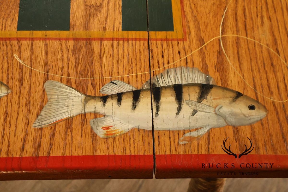 Appalachian Rustic Furnishing Trout and Perch Game Table