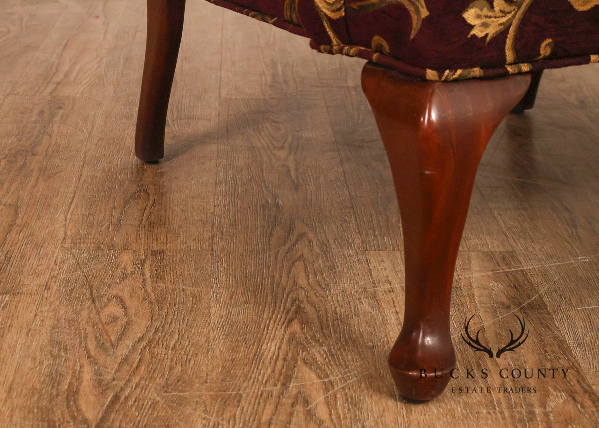 Traditional Queen Anne Style Upholstered Wingback Chair