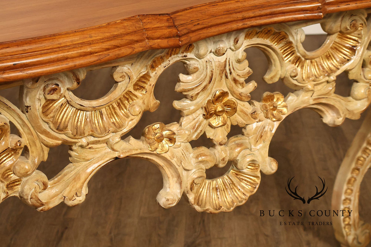 Louis XV Style Rococo Carved Console Table