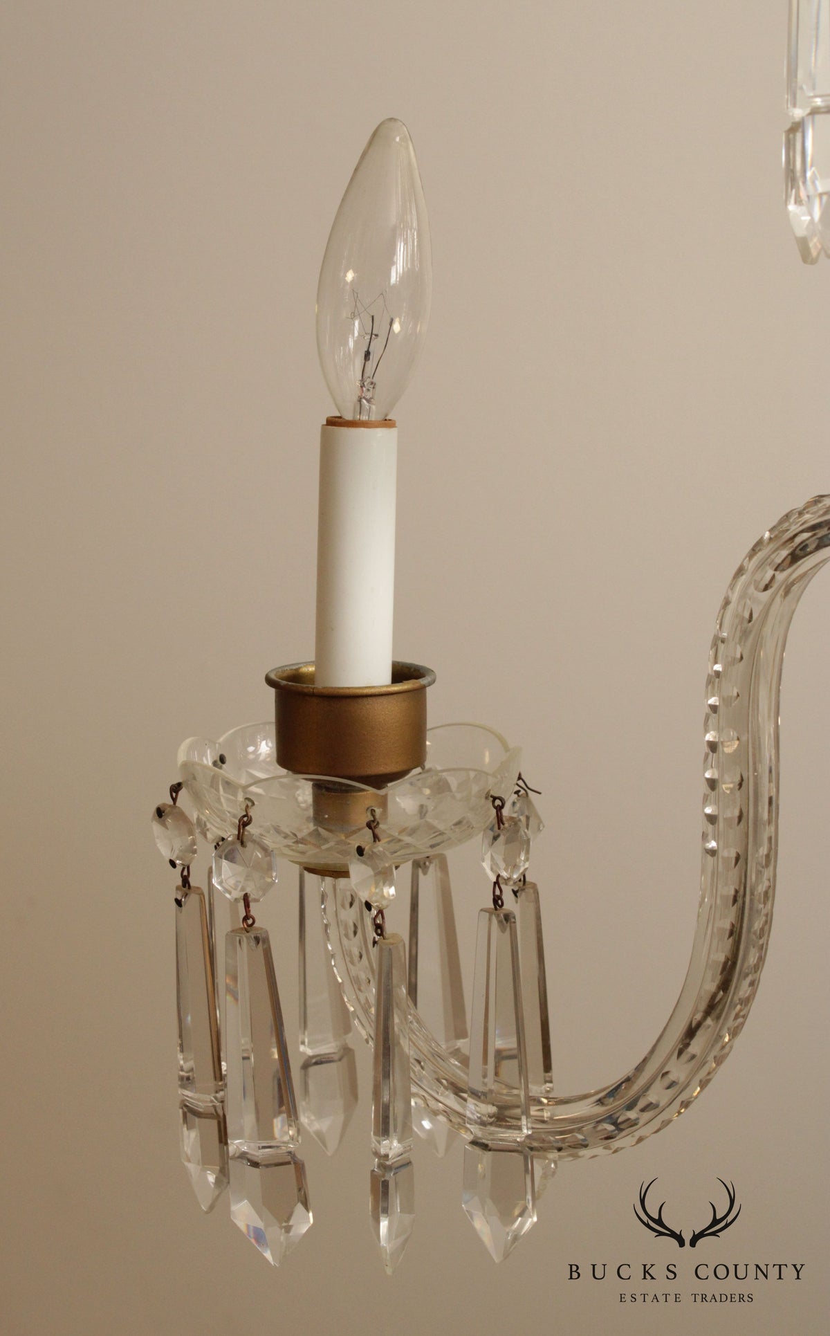 Antique Maria Theresa Style Crystal and Brass Chandelier