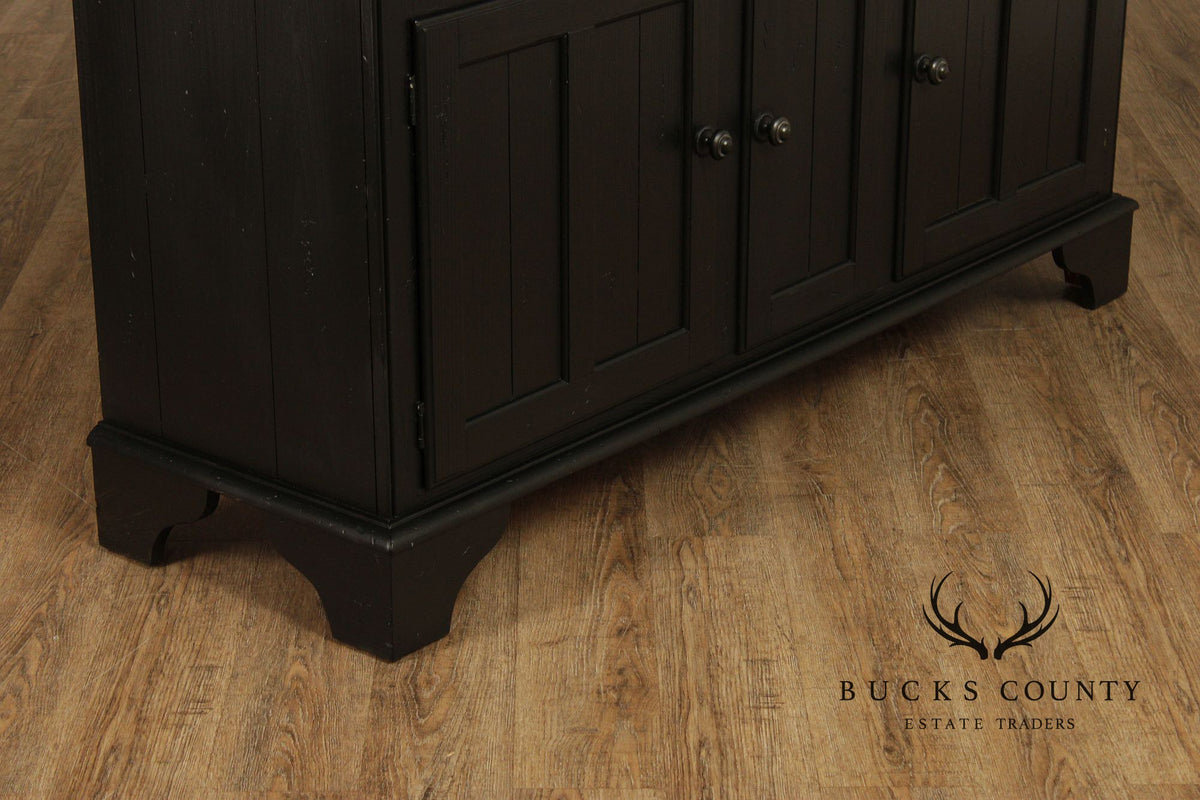 Ethan Allen Made In America Black Painted Three Drawer Buffet