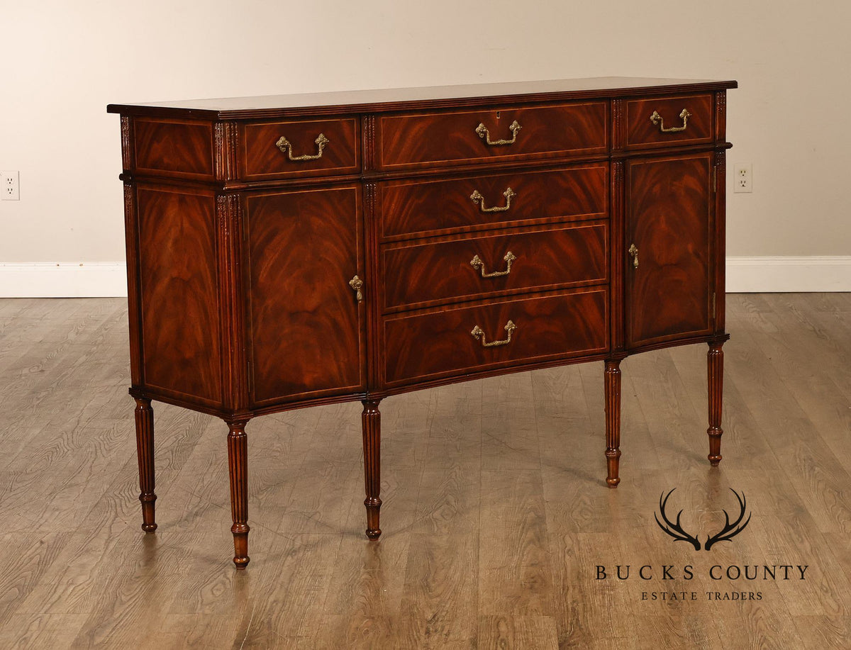 Jonathan Charles Mahogany Federal Style Credenza Sideboard With Brass Hardware