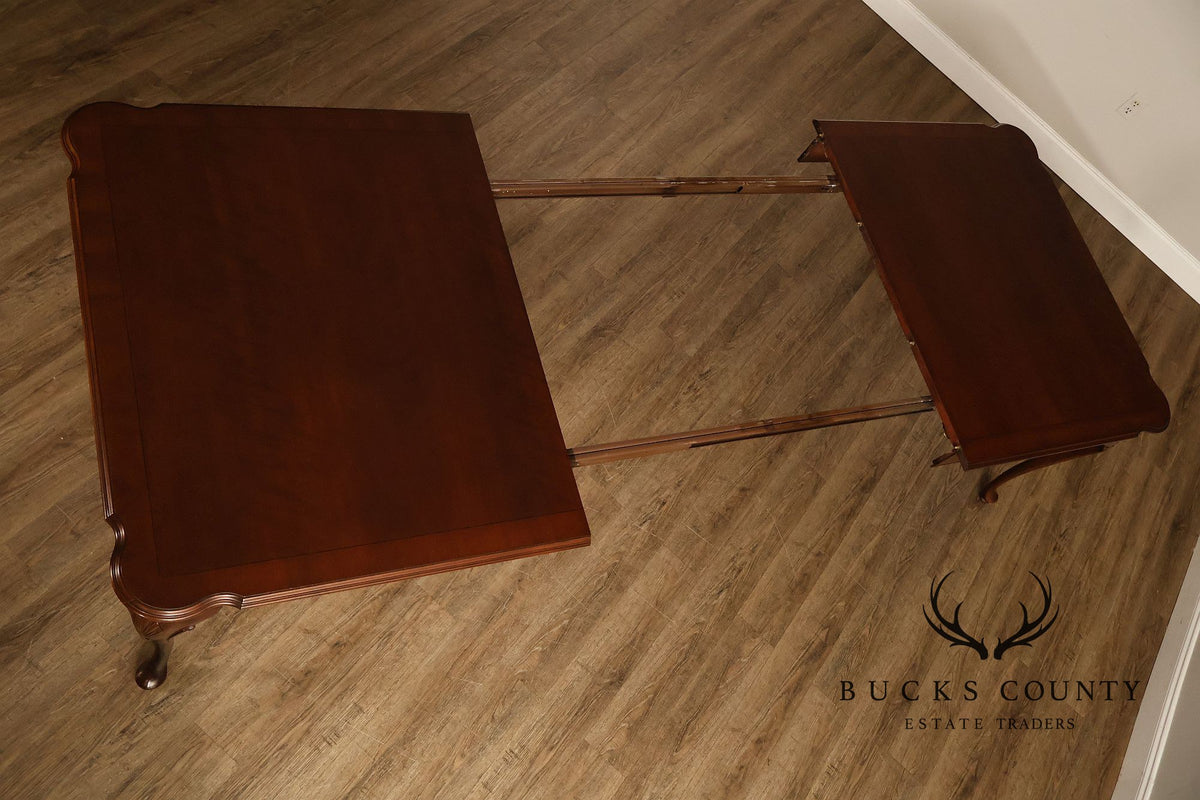 Ethan Allen Queen Anne Style Expandable Cherry Dining Table