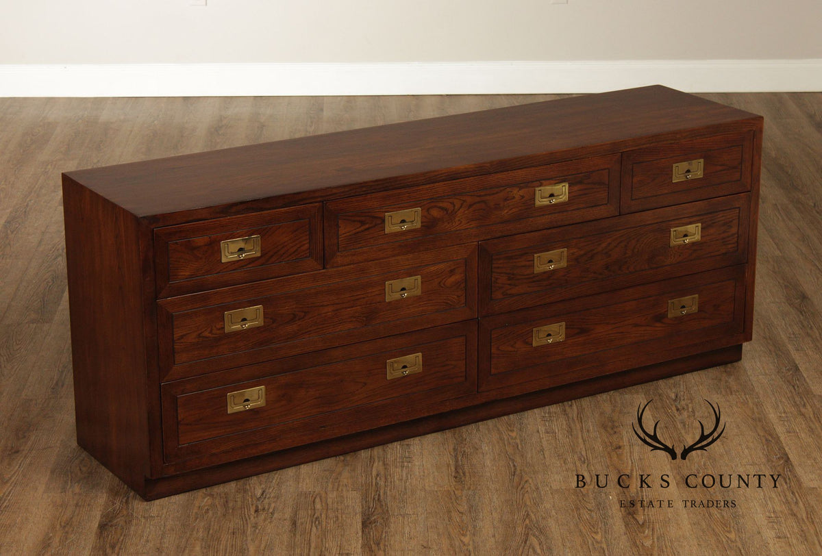Henredon Campaign Style Seven-Drawer Dresser