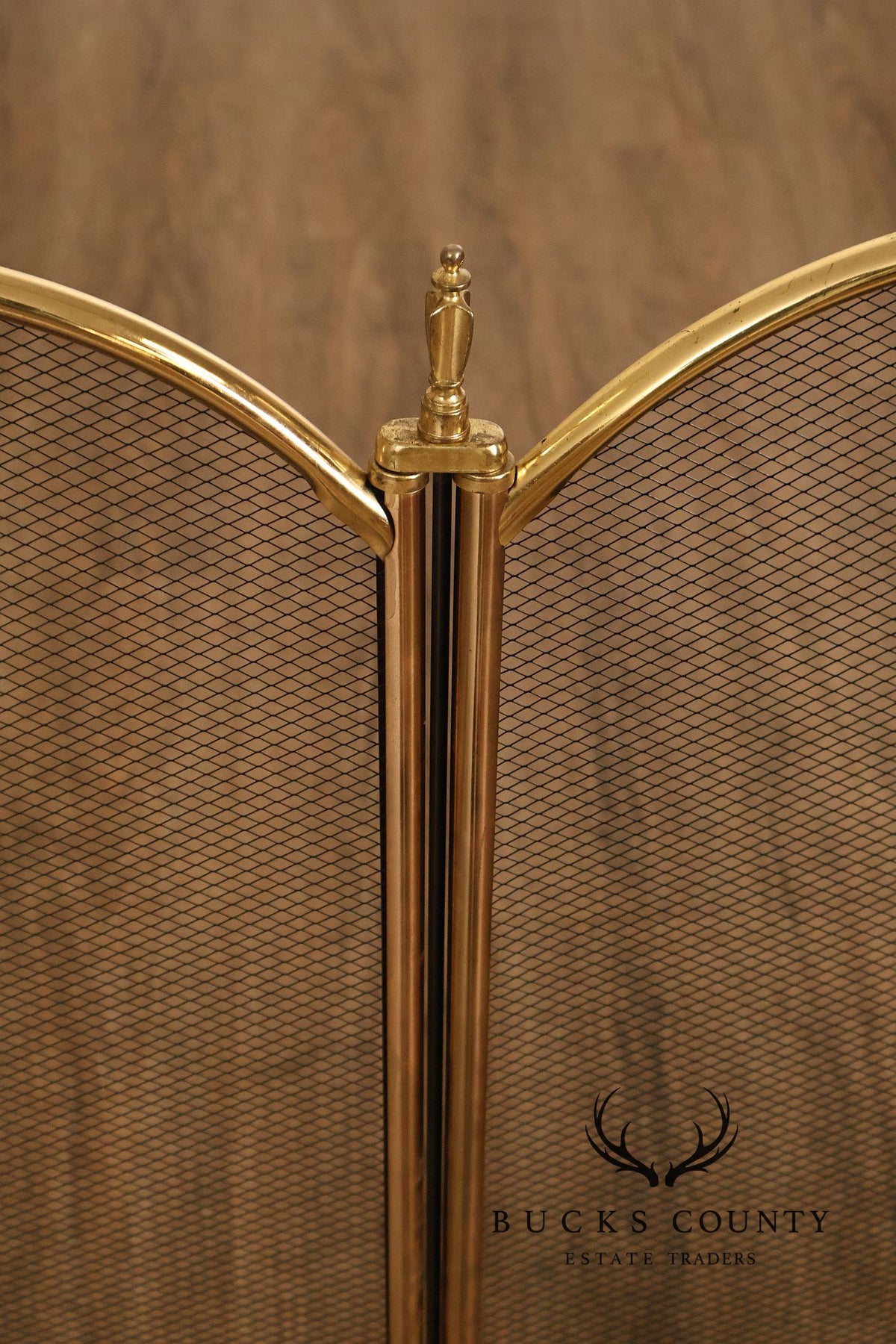 Traditional Four-Panel Arched Fireplace Screen