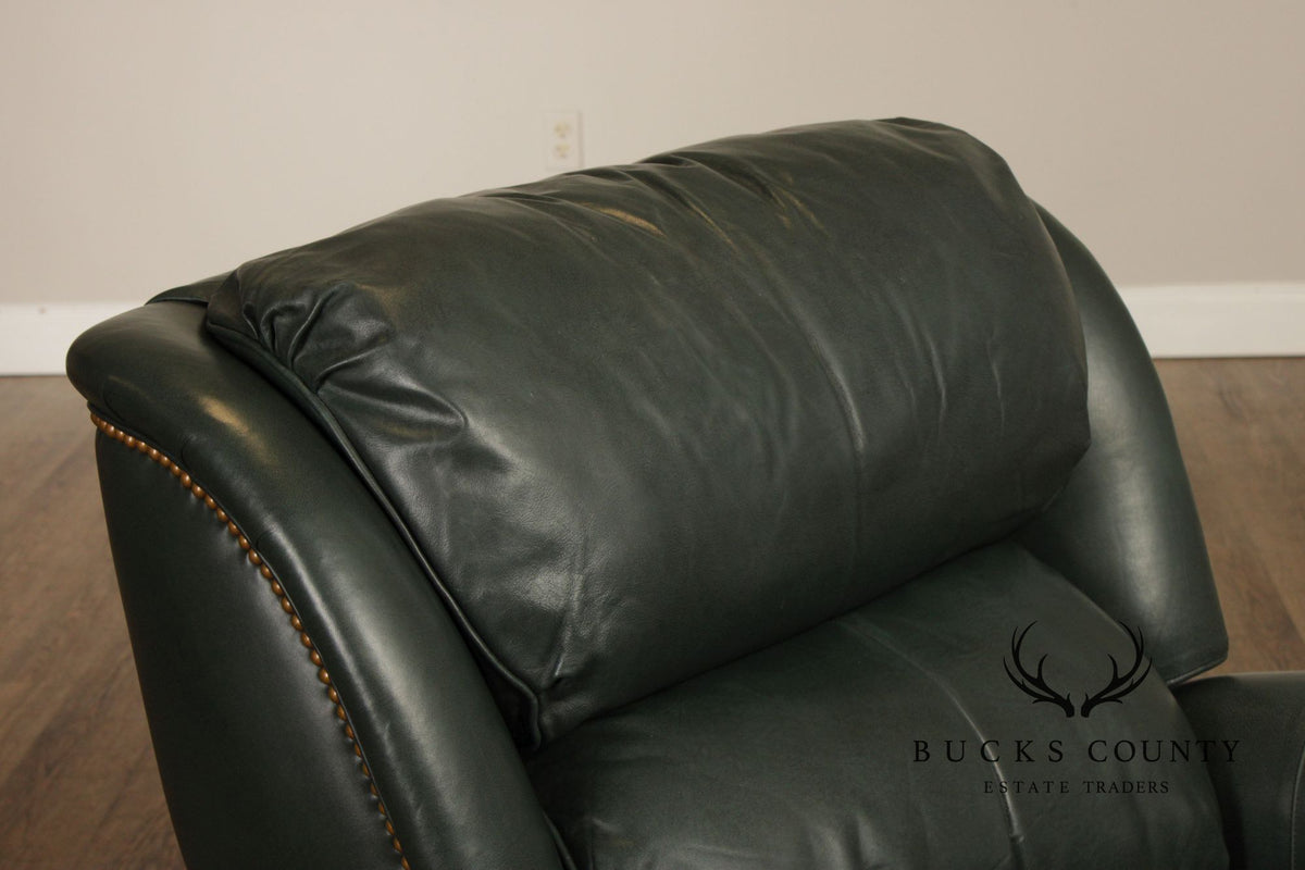 Hancock and Moore Leather Recliner Lounge Chair and Ottoman