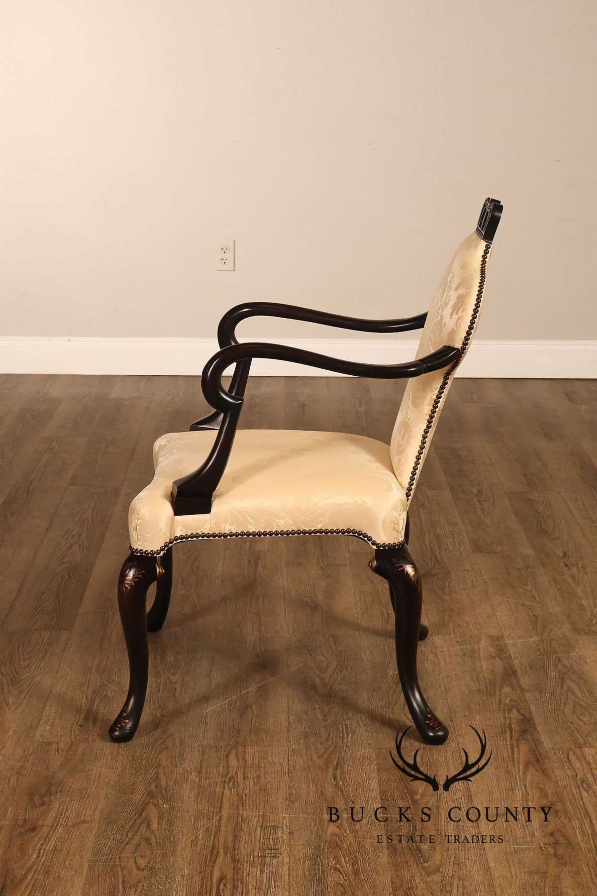 Baker Stately Homes Queen Anne Style Crown Armchair