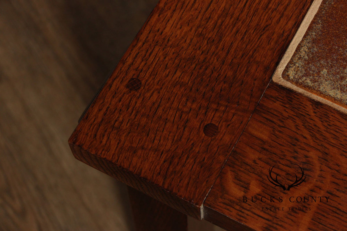 Stickley Mission Collection Oak Tile Top Coffee Table