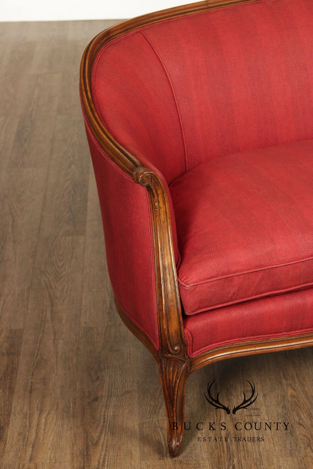 French Louis XV Style Walnut Upholstered Sofa
