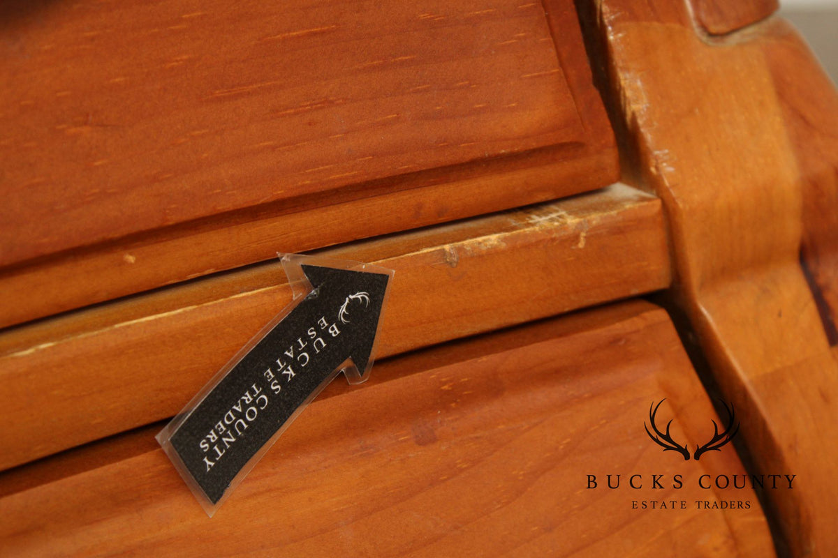 French Country Style Marble Top Pine Commode
