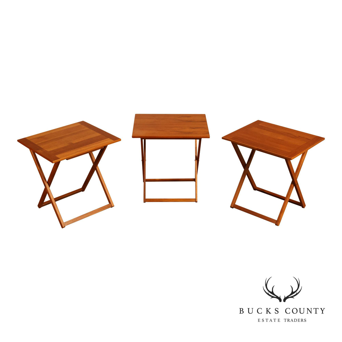 Ansager Møbler Danish Modern Set of Three Teak Tray Tables