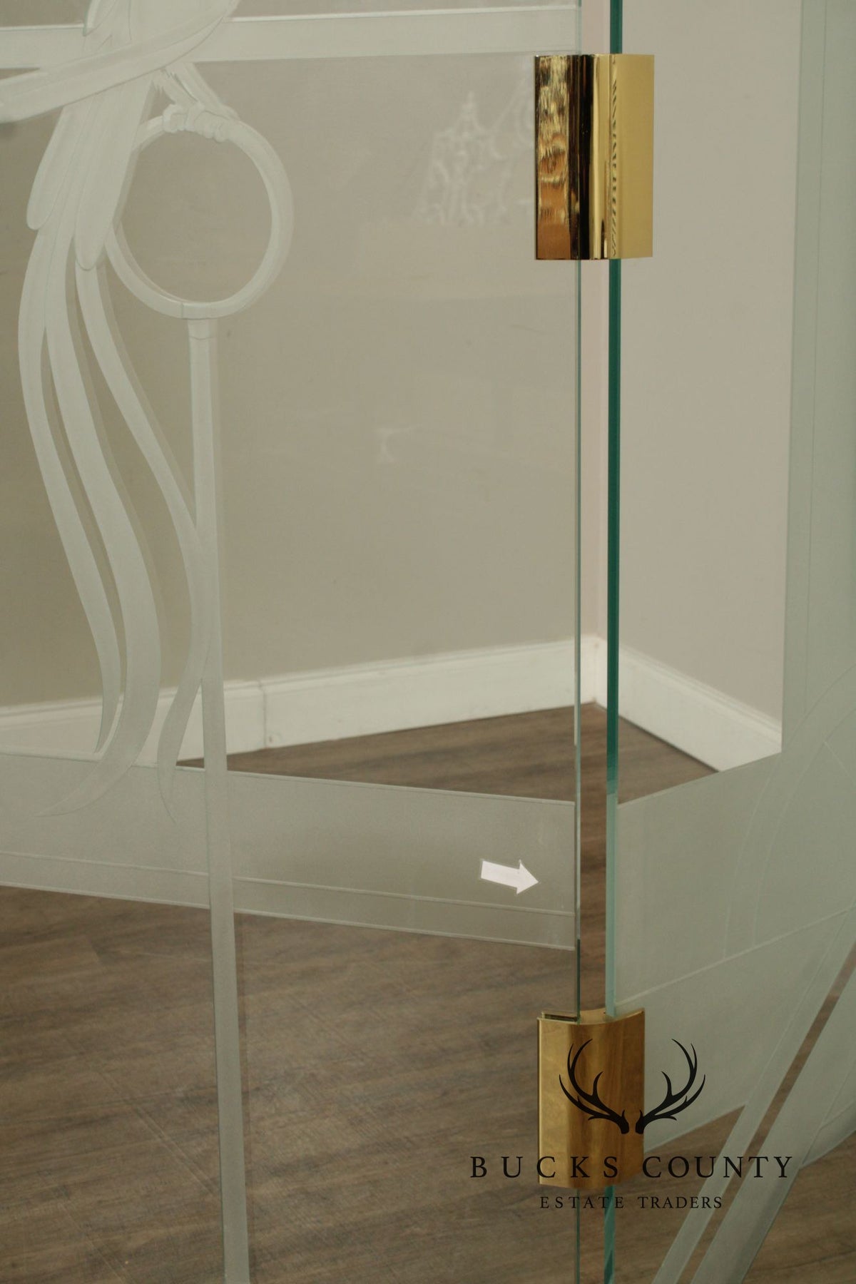 1980's Art Deco Style Glass Four-Panel Room Divider