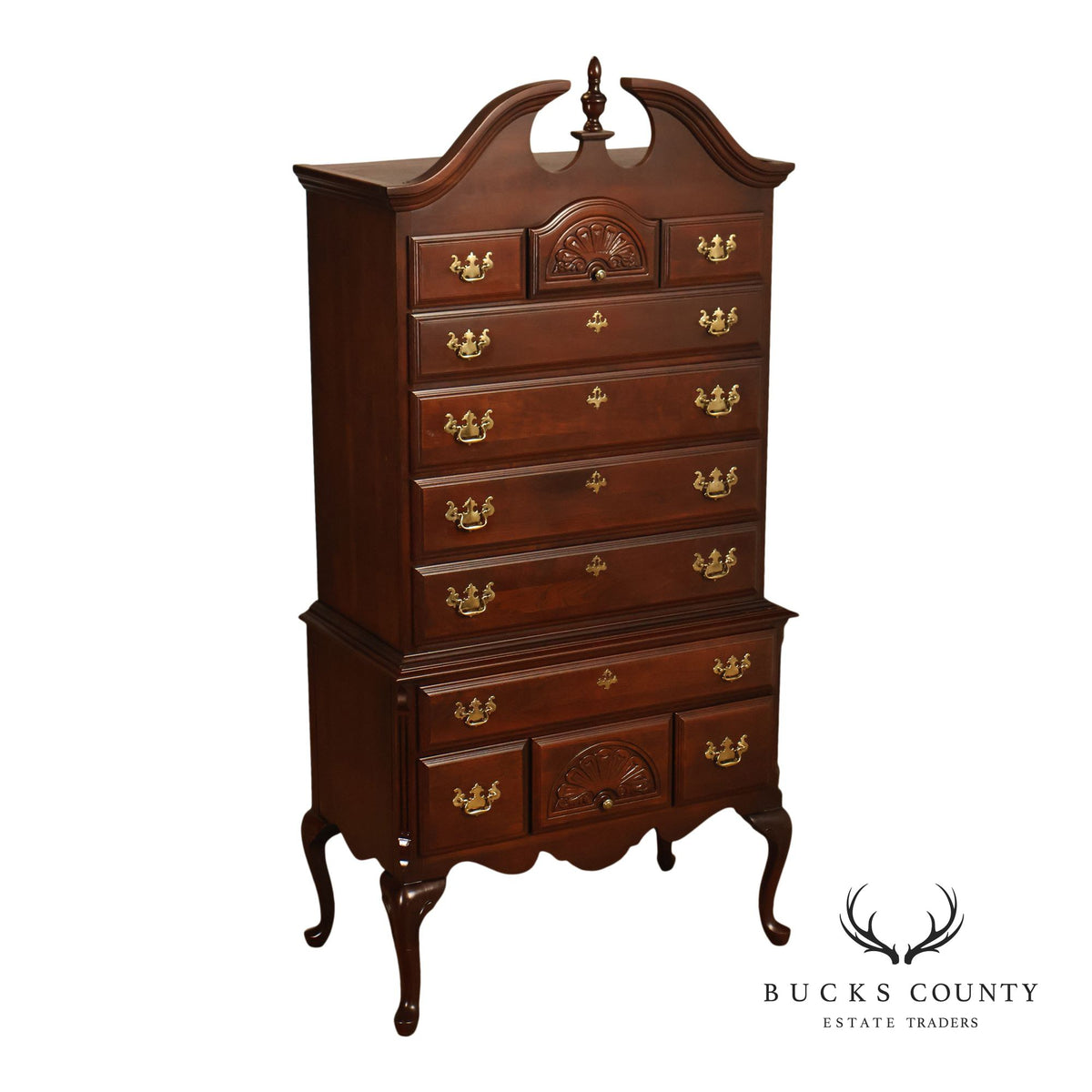 Sumter Cabinet Co. Queen Anne Style Cherry Highboy Dresser