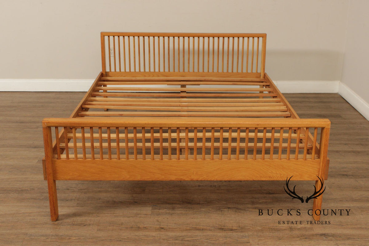 Charles Webb Mid Century Modern Queen Size Spindle Bed Frame