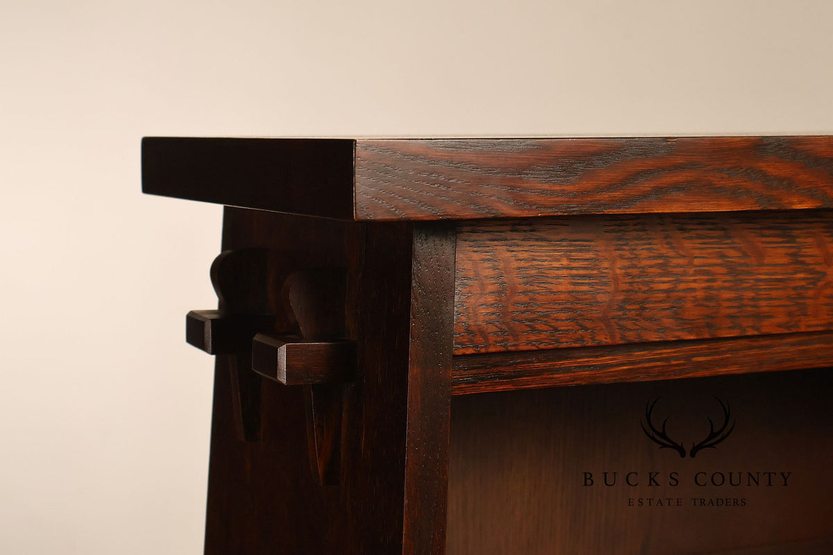 Stickley Mission Collection Oak Open Bookcase Shelf Cabinet