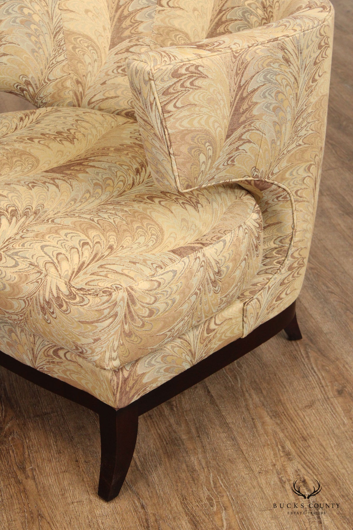 Precedent Sherrill Furniture Modern Pair Of Barrel Back Lounge Chairs
