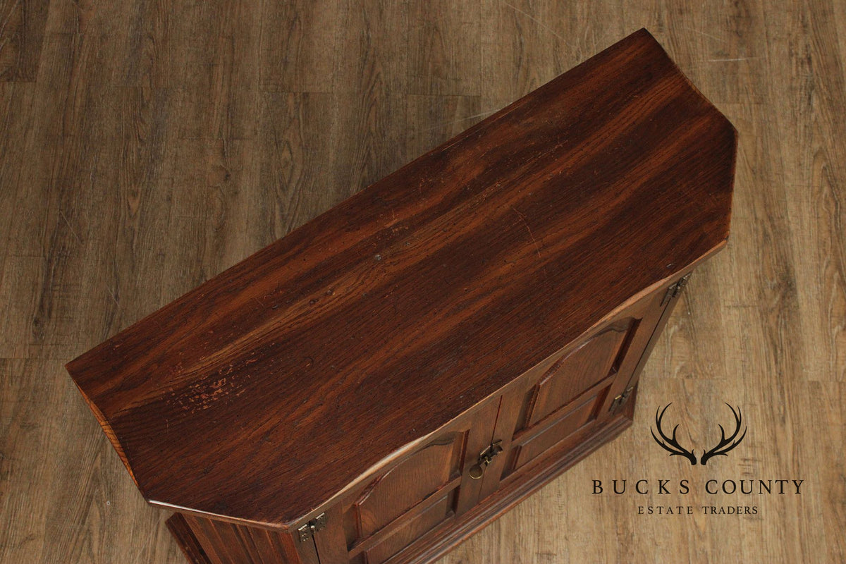 Rustic European Style Oak Console Cabinet