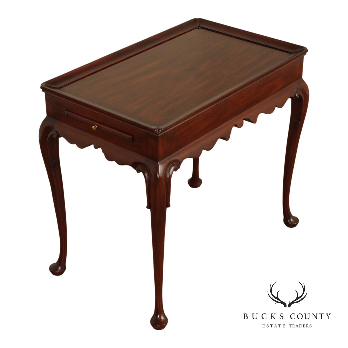Henkel Harris Queen Anne Style Mahogany Tea Table