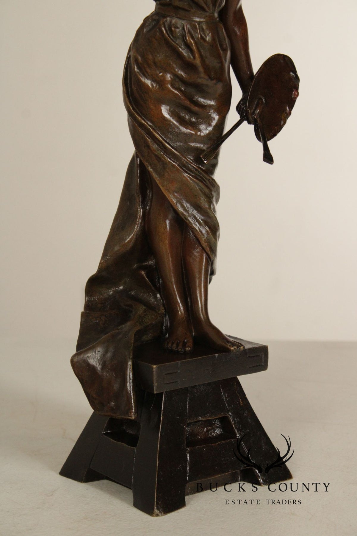 Emmanuel Villanis Bronze Statue, 'L'Amour de L'Art'