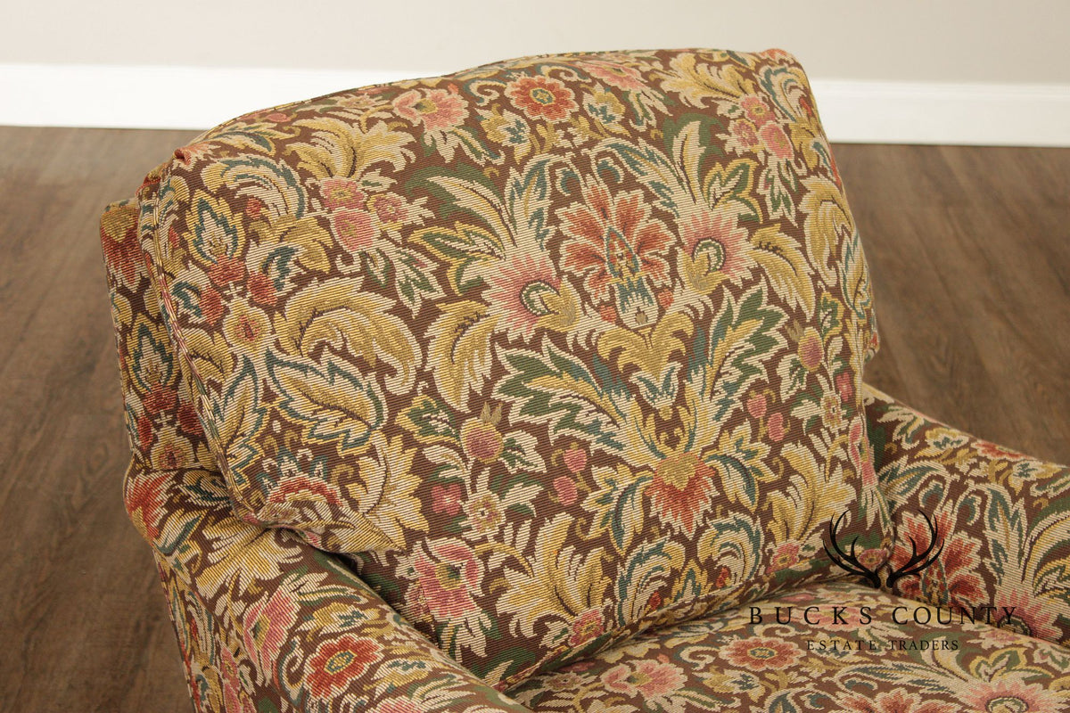 TRS Furniture Traditional Floral Upholstered Club Chair And Ottoman