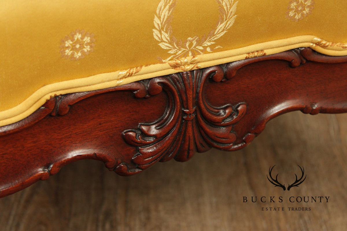 George II Style Carved Mahogany Library Armchair