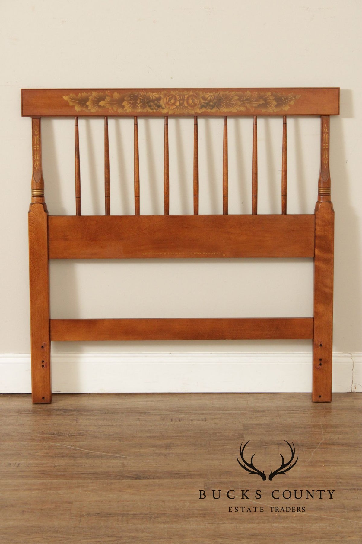 Hitchcock Early American Style Pair of Painted Twin Headboards