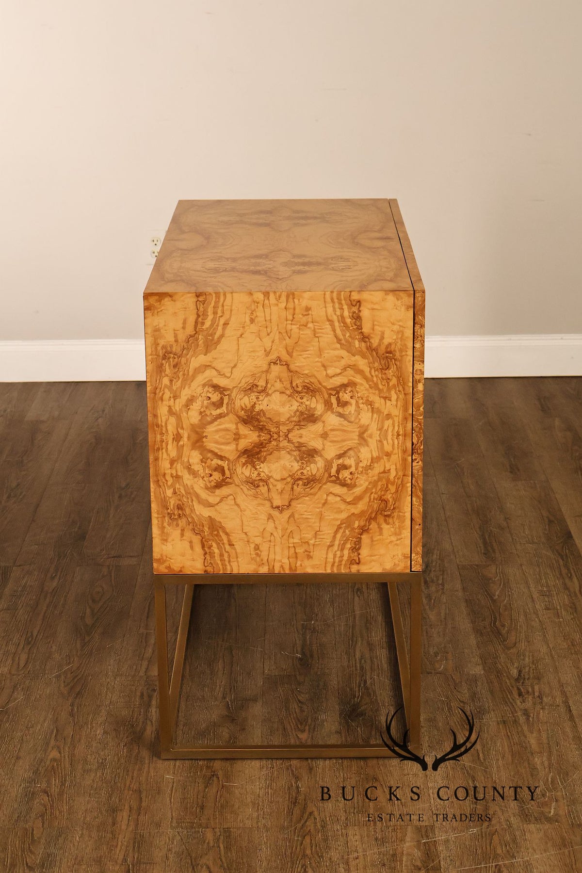 Keno Bros Contemporary Burlwood Two Door Hallway Cabinet