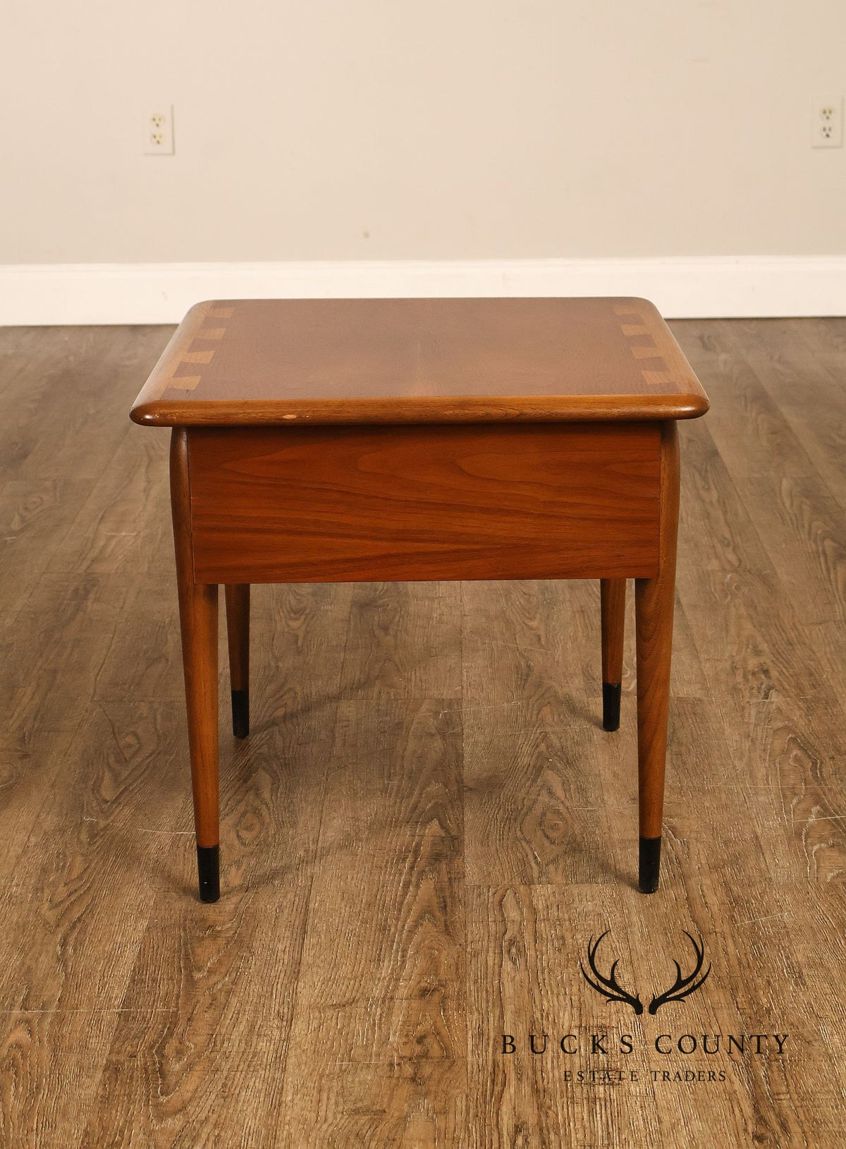 Mid Century Modern Pair Of Lane Acclaim Walnut One Drawer End Tables