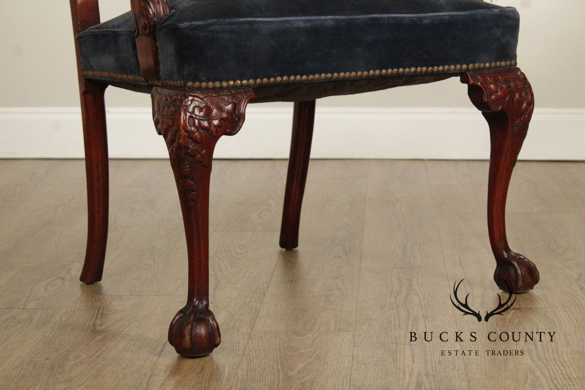 Chippendale Style Carved Mahogany Armchair