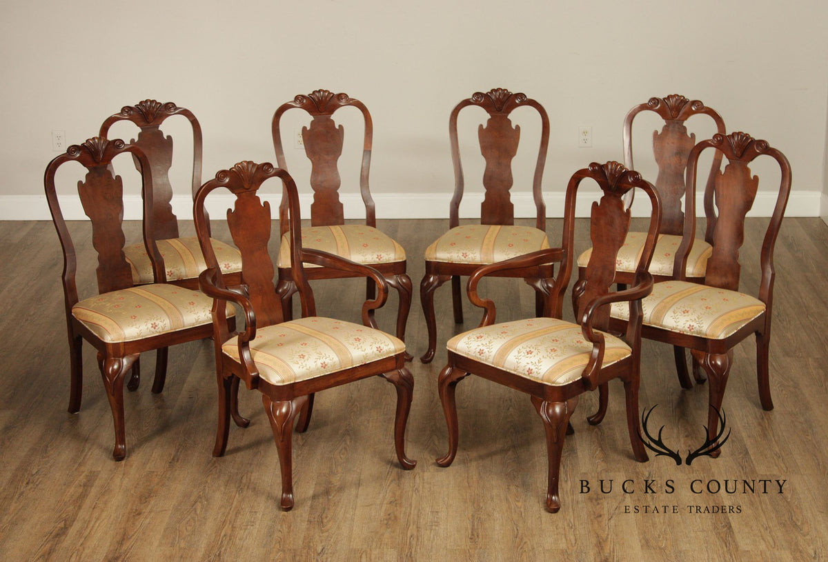 Drexel Heritage Set Of Eight Queen Anne Style Dining Chairs