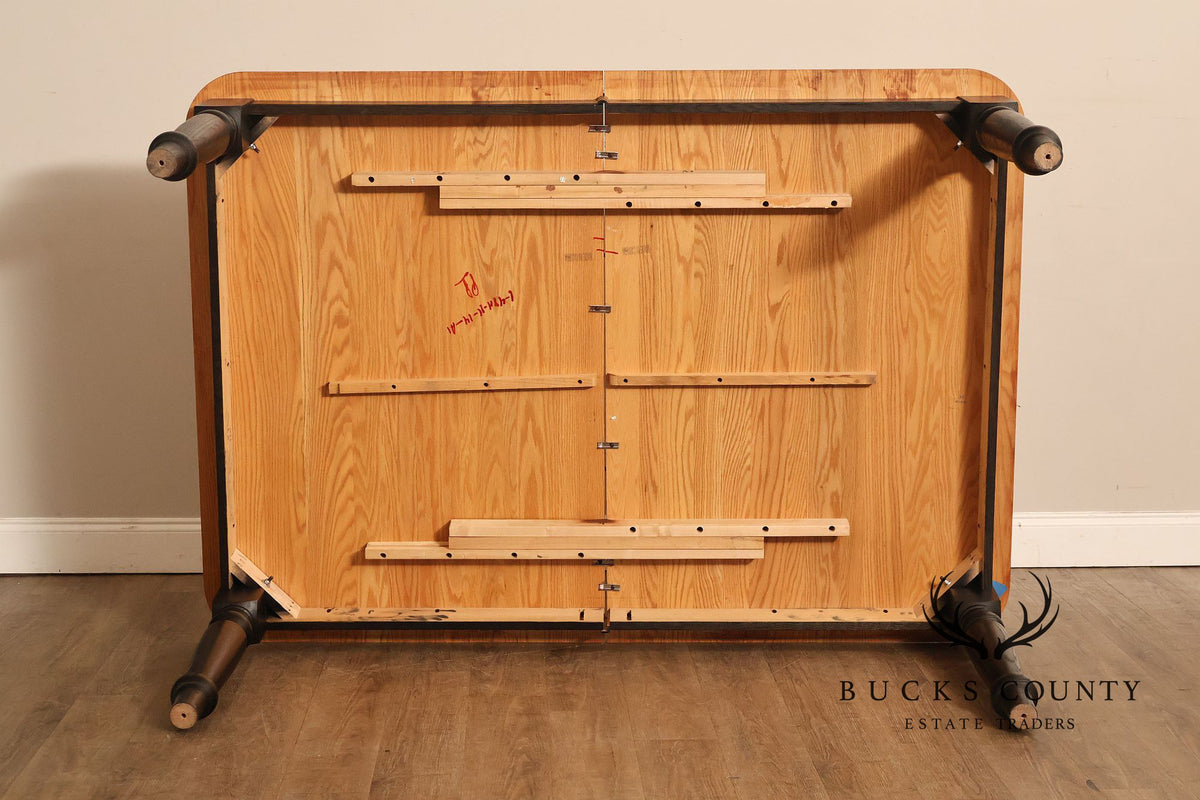 Farmhouse Style Oak Expandable Dining Table