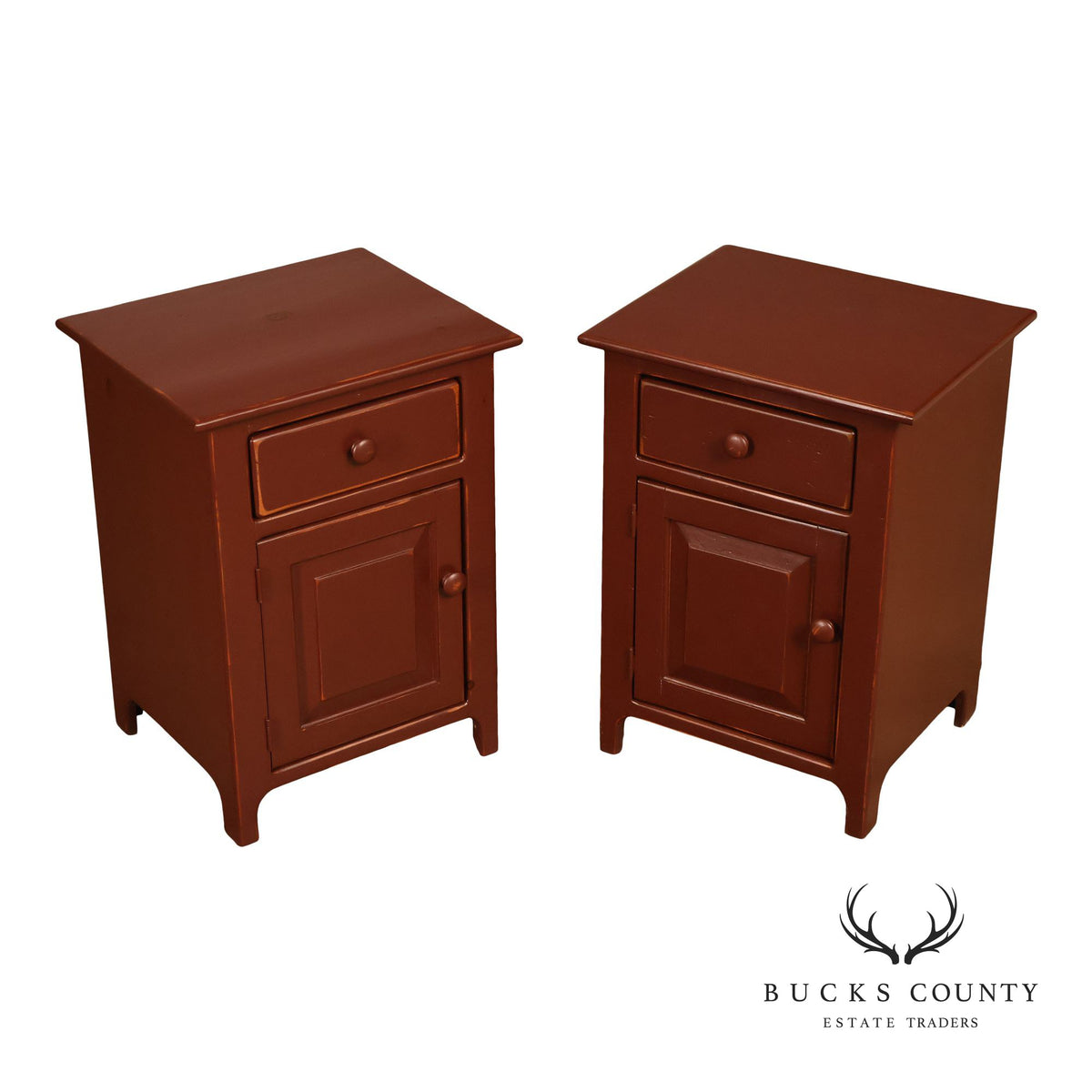 American Heritage Shaker Style Pair of Painted Nightstands