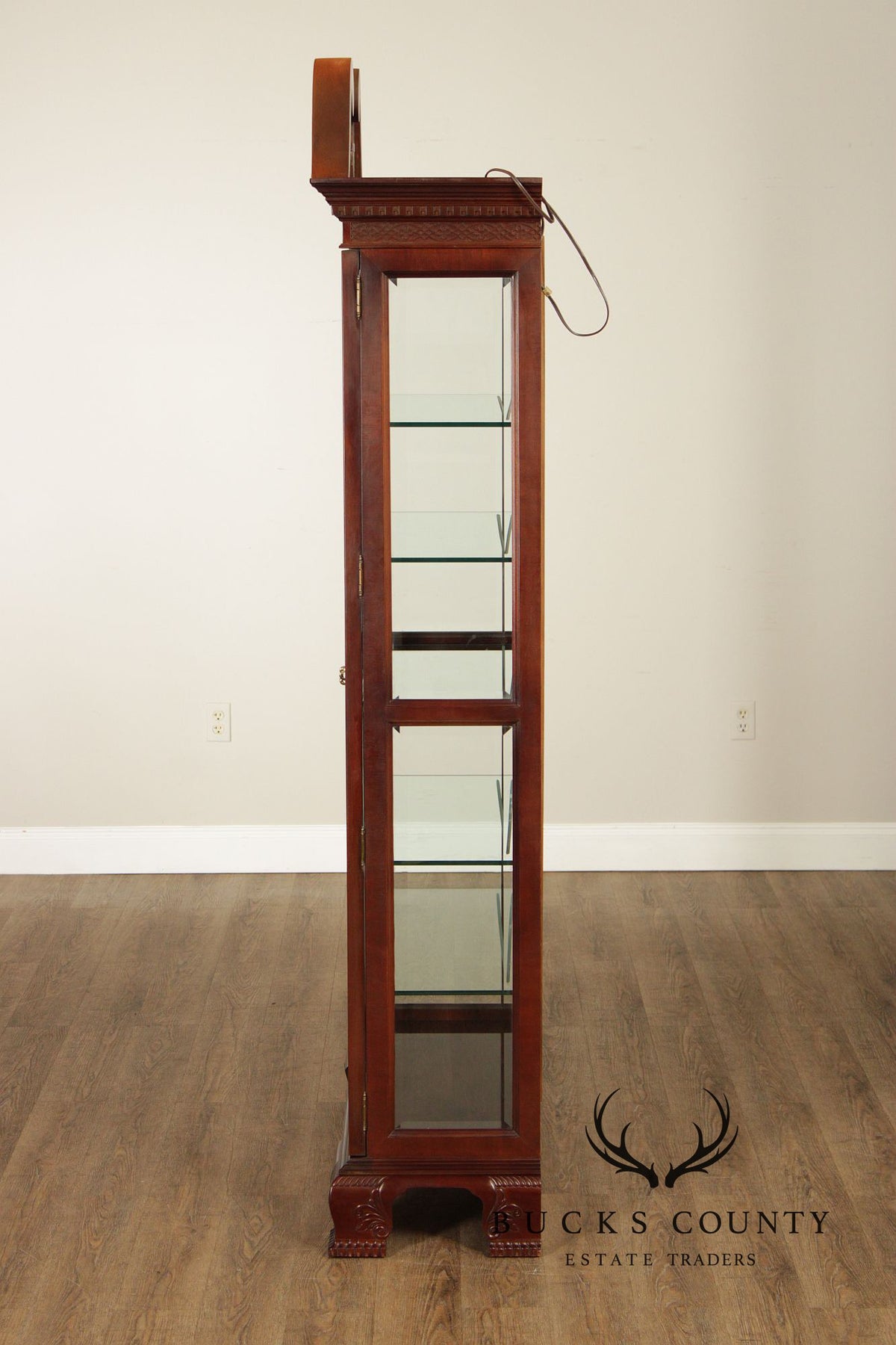 Chinese Chippendale Style Mahogany Display Cabinet