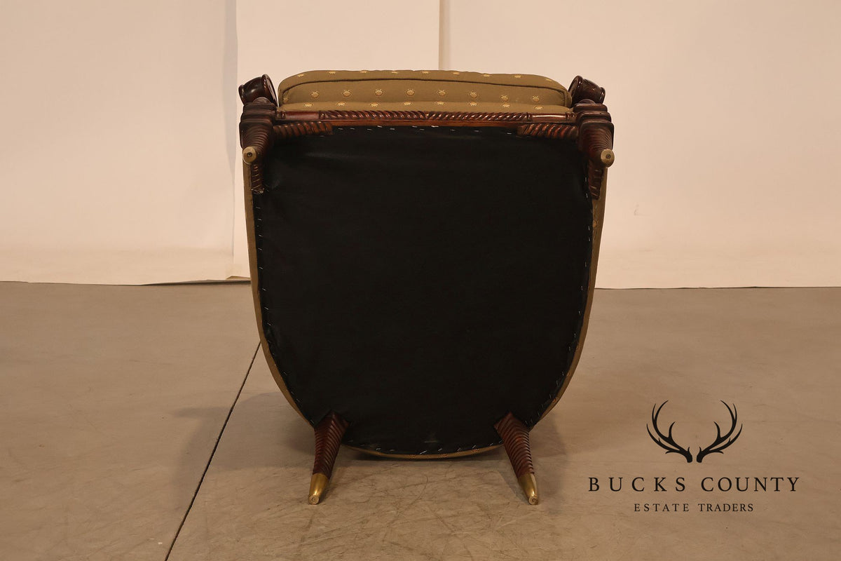 Highland House For Harrods Pair Of Mahogany Neoclassical Lounge Chairs