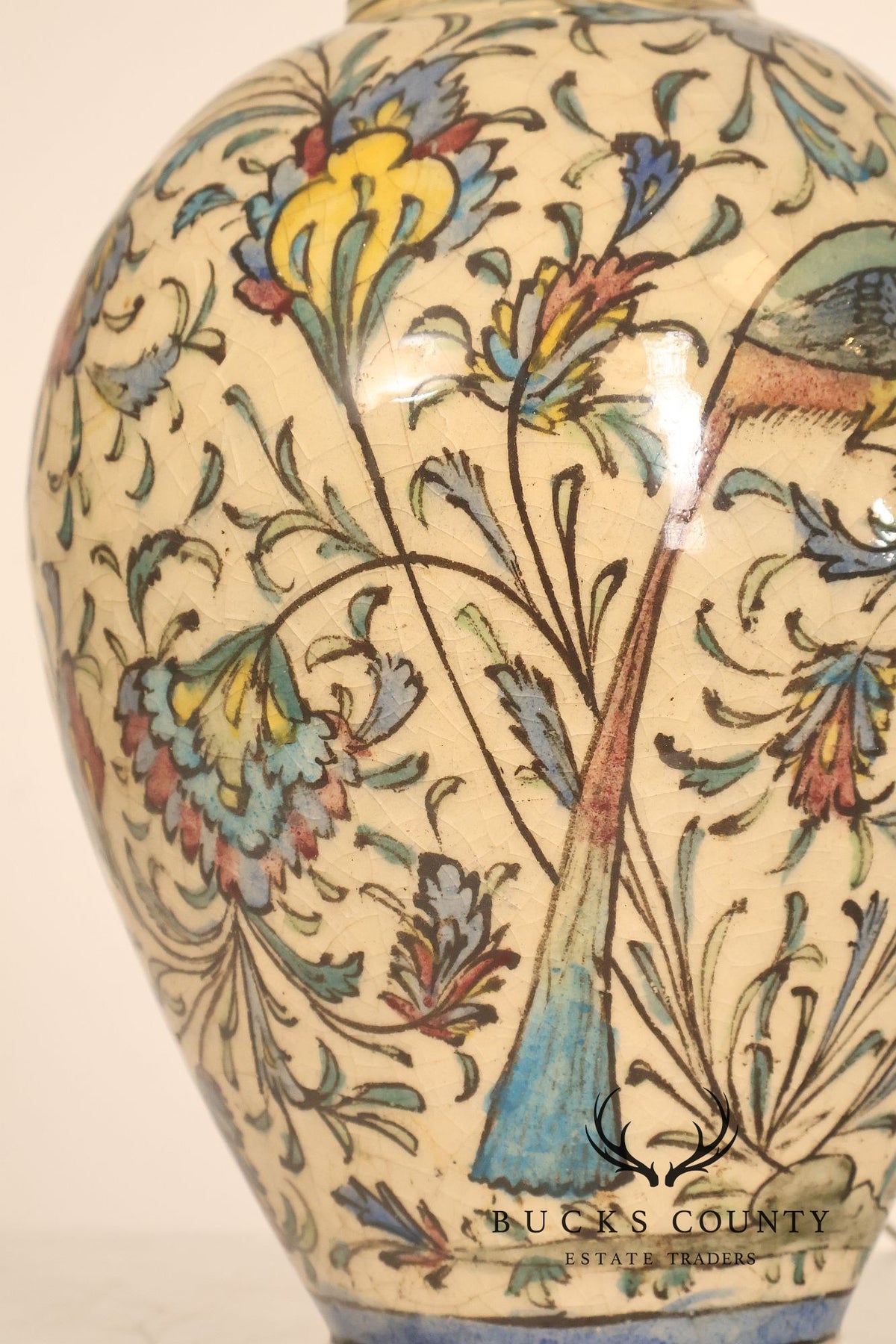 Qajar-period Persian vase was converted into a table lamp