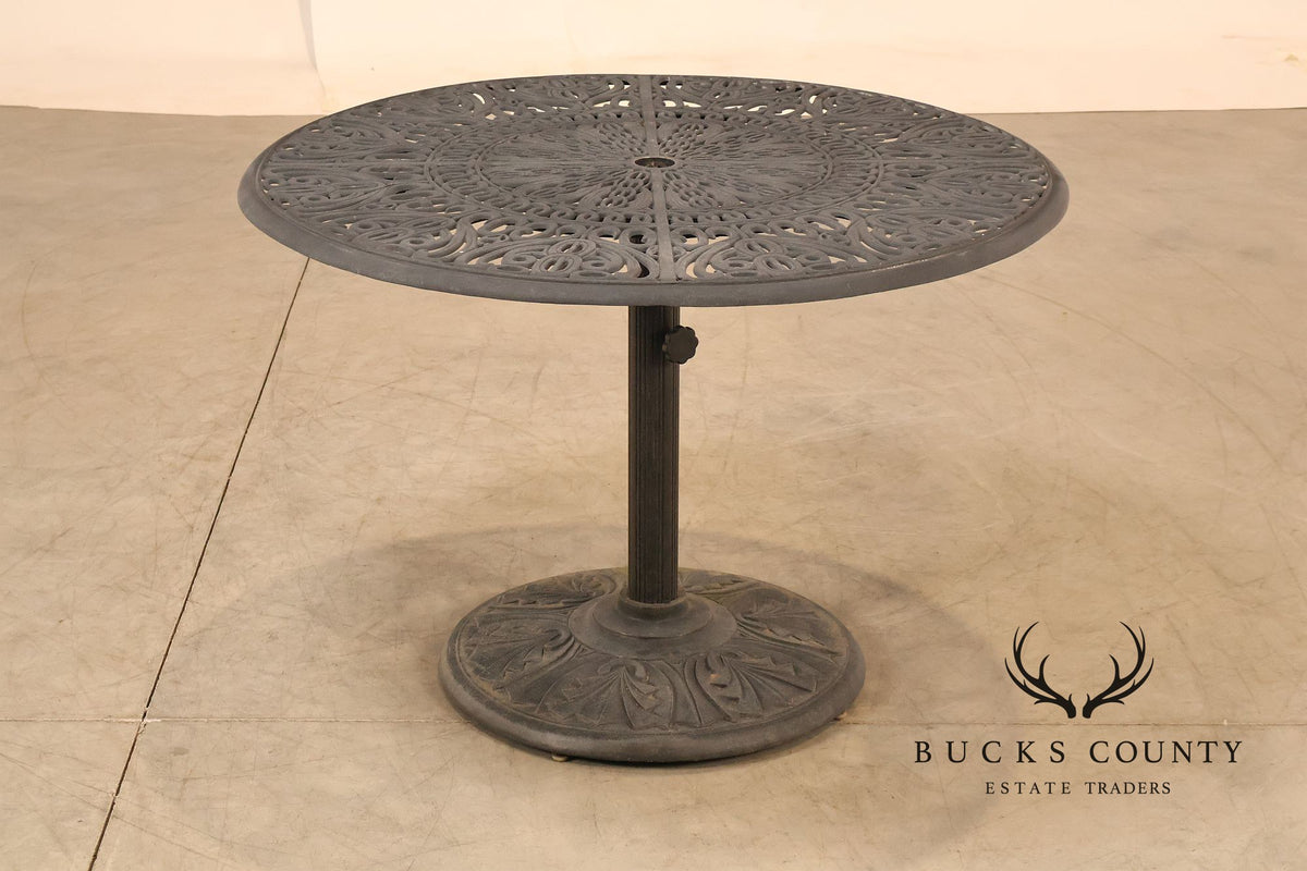 Hanamint Outdoor Round Cast Aluminum Dining Table and Chair Set