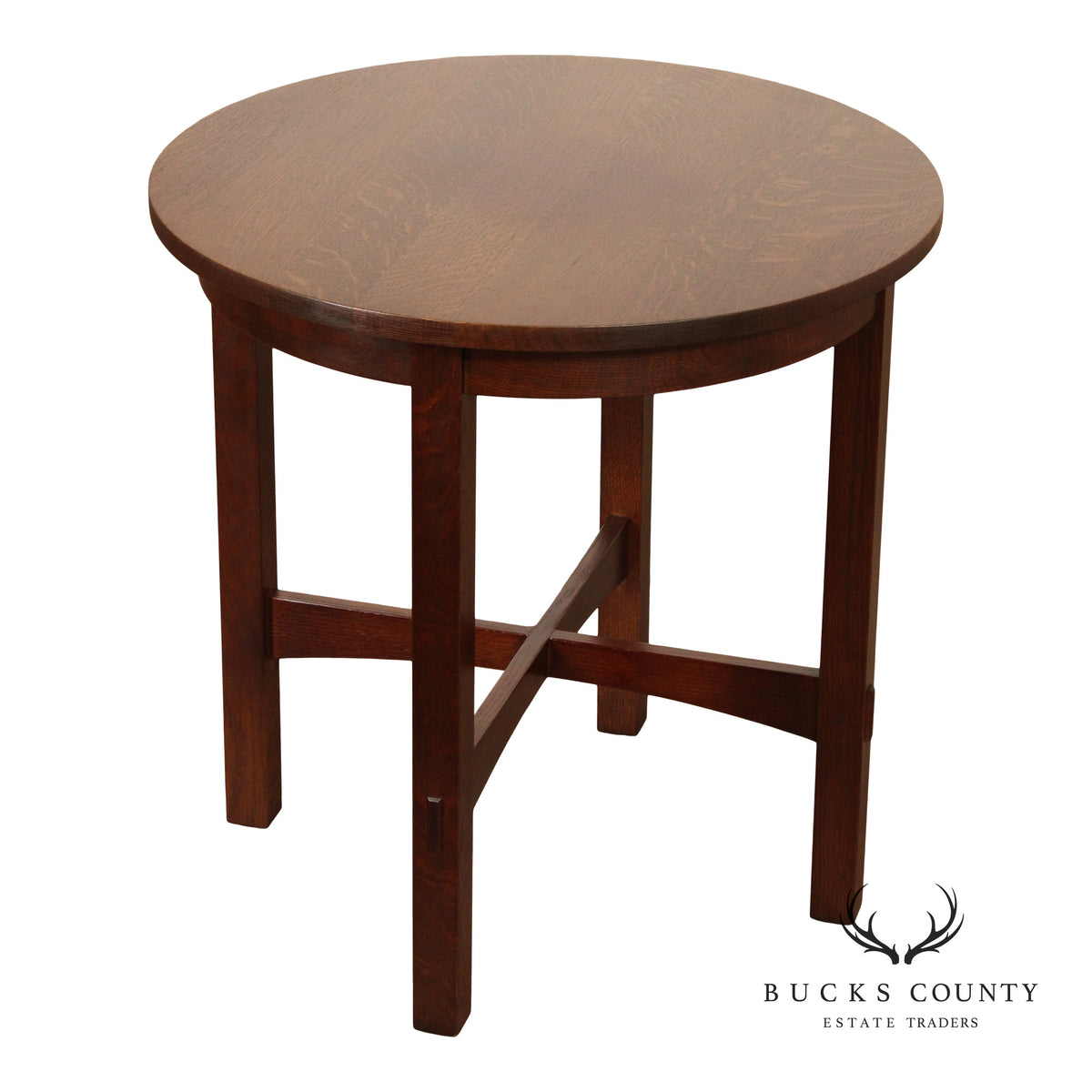 Stickley Mission Collection Oak Round Lamp Table