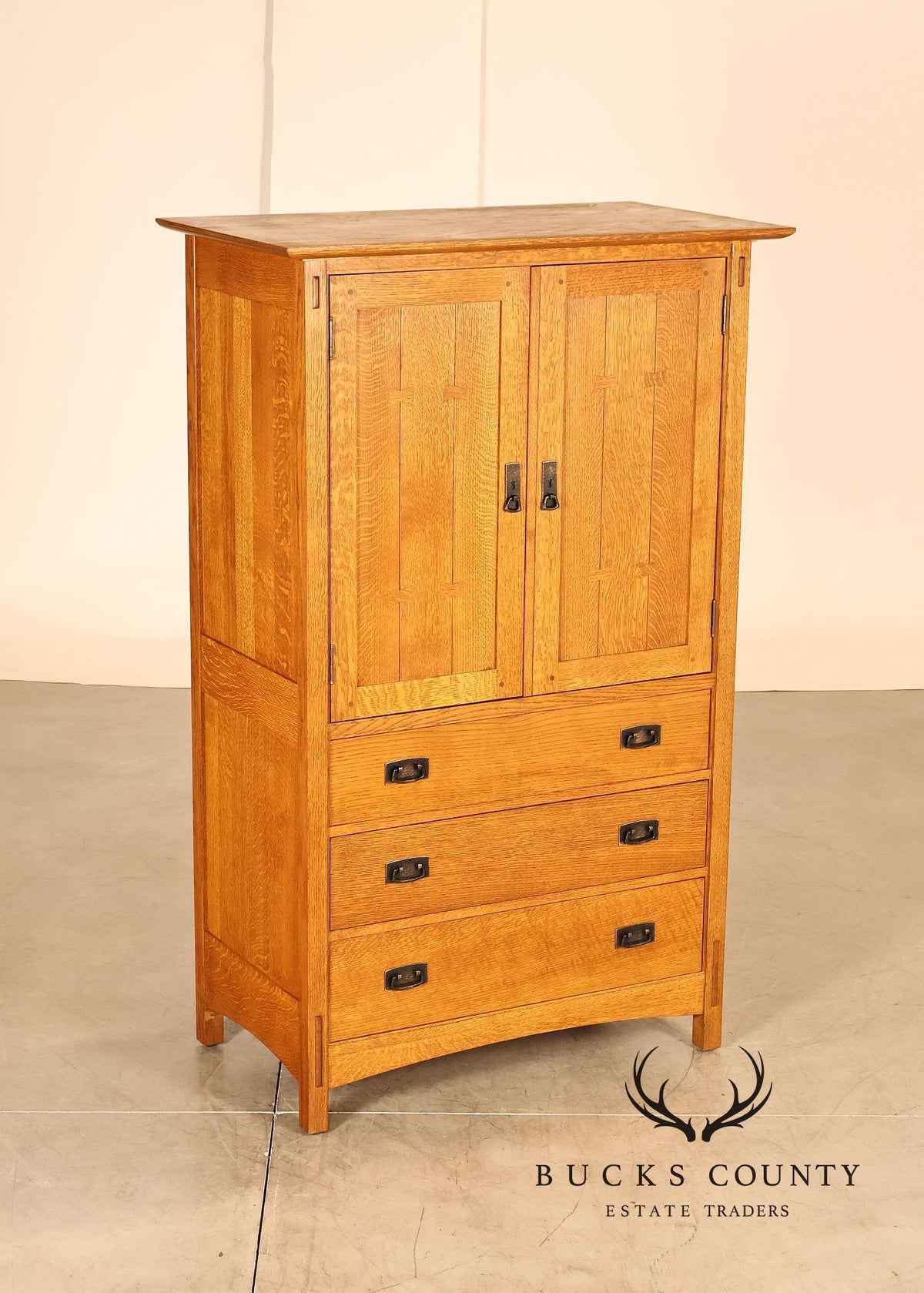 Stickley Mission Collection Oak Entertainment Armoire