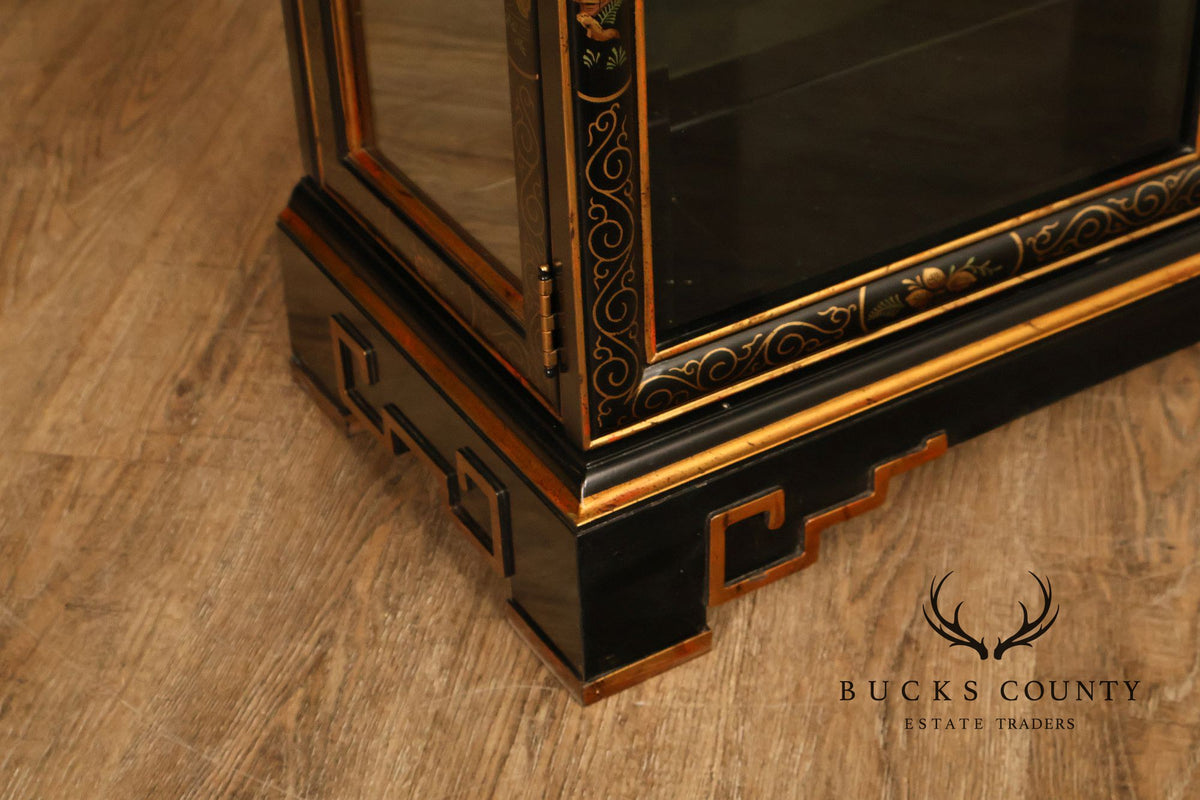 Drexel Heritage Et Cetera Asian Chinoiserie Hand Painted Lighted China Display Cabinet