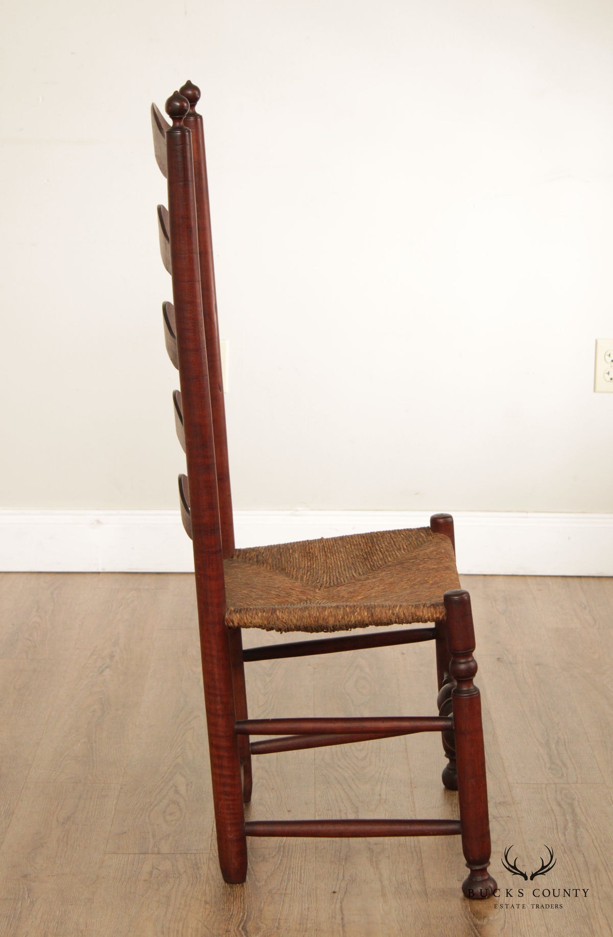 Antique Shaker Ladder Back Rush Seat Chair