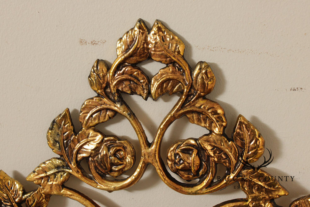 Rococo Style King Size Scrolling Brass Headboard