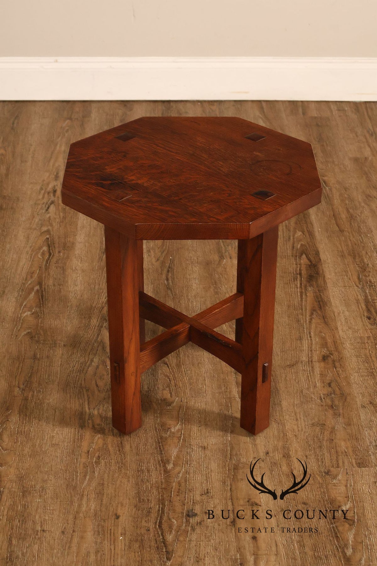 Stickley Mission Collection Oak Octagonal Tabouret Table