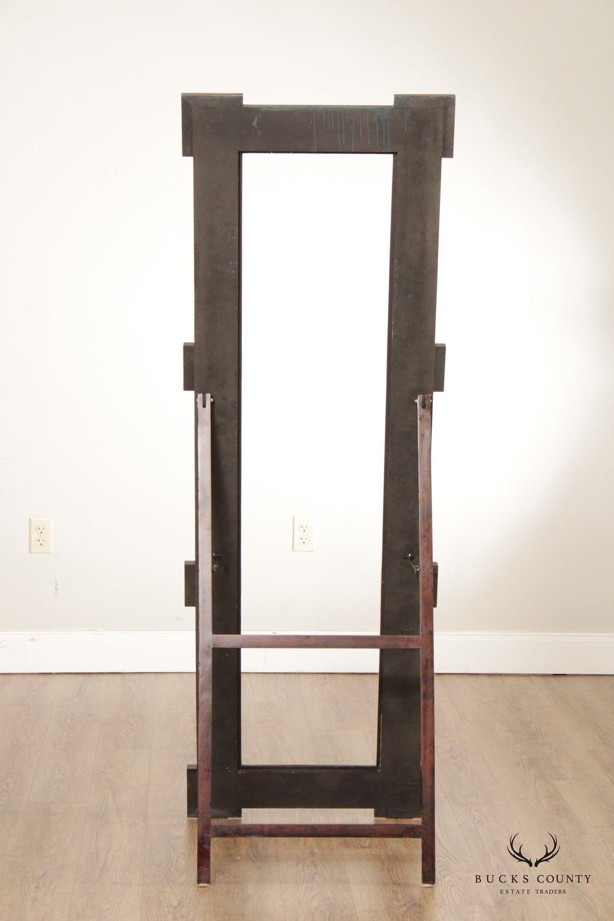 Brutalist Style Wood and Cast Iron A-Frame