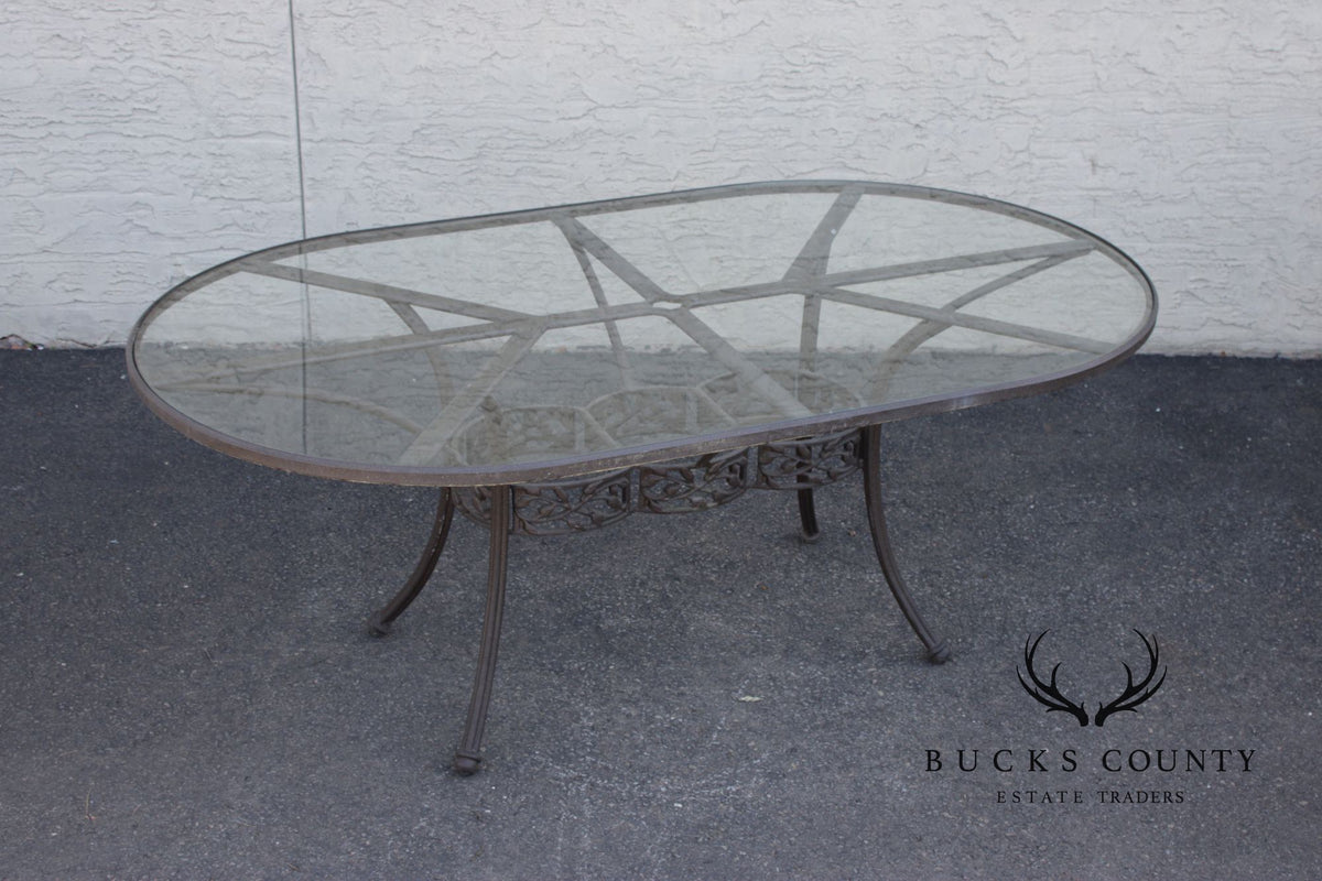 Woodard Oval Glass Top Outdoor Dining Table