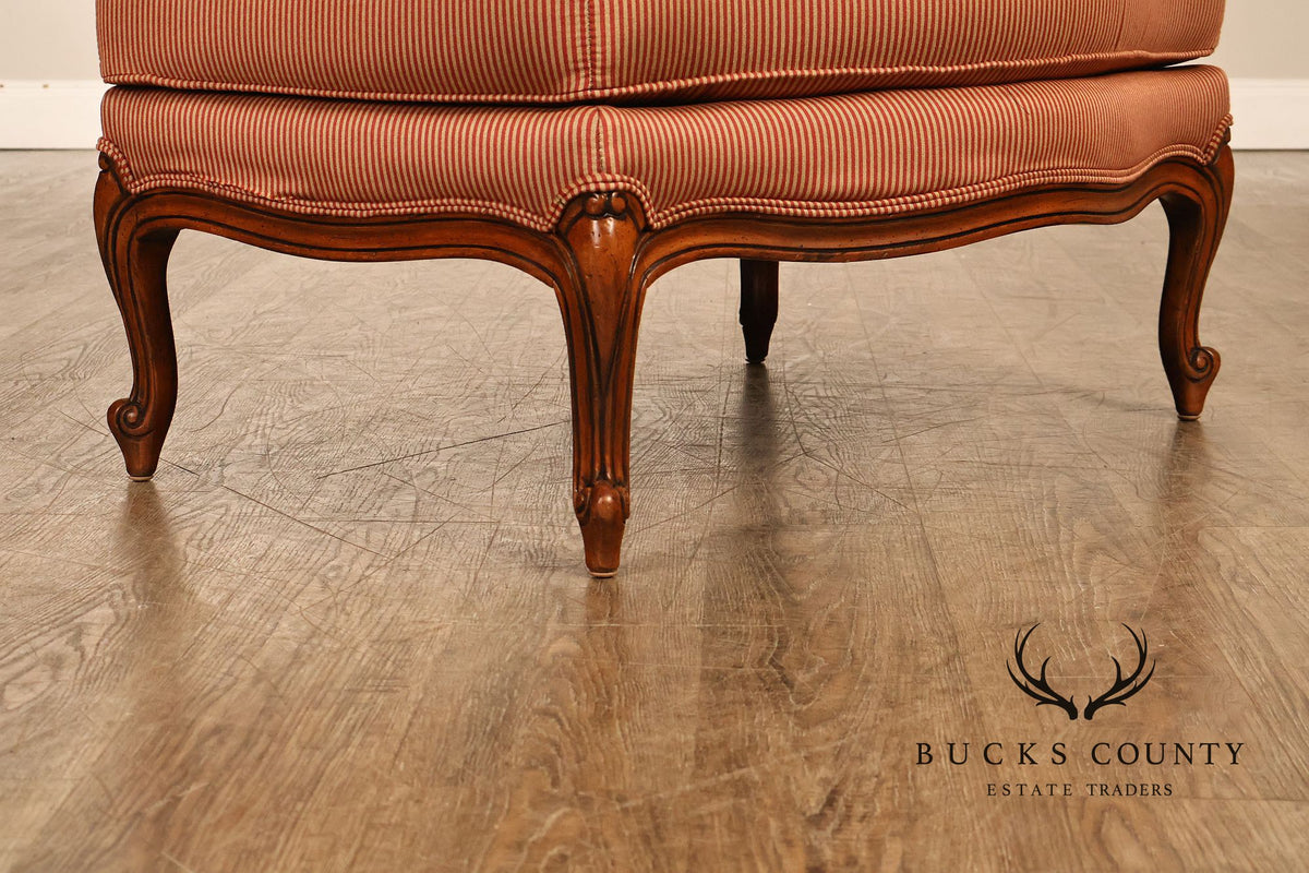 Ethan Allen French Louis XV Style Armchair and Ottoman