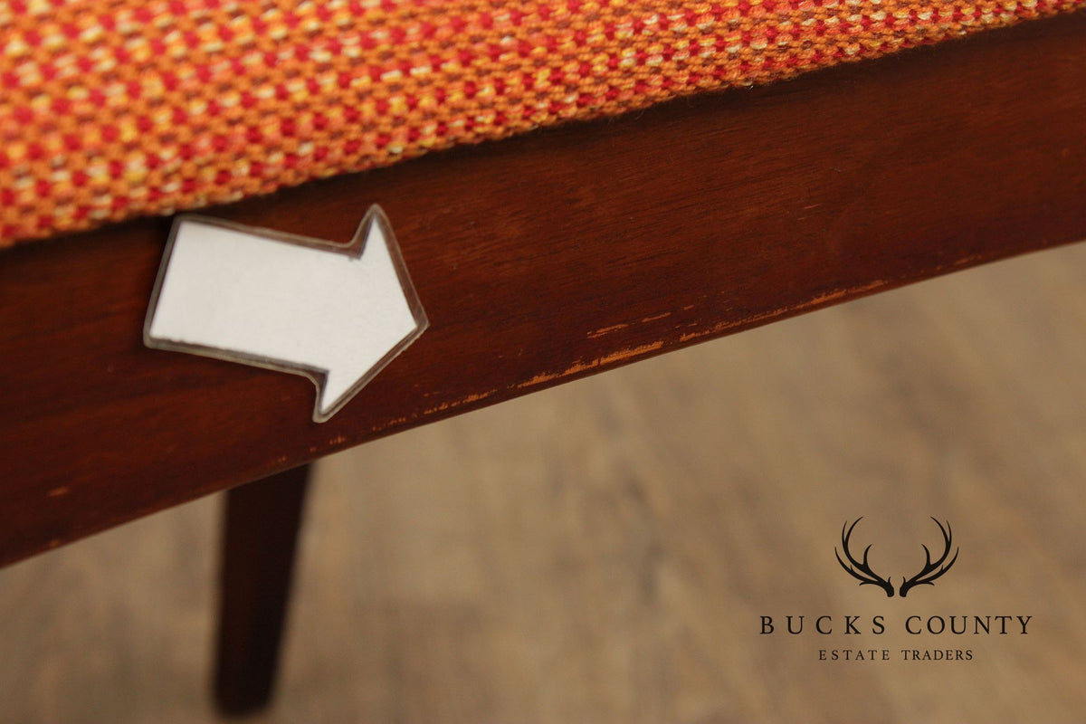 Mid Century Modern Walnut Set Of Four Dining Chairs