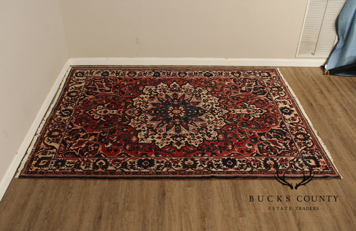 Vintage Persian Hand Knotted  Heriz Area Rug 8' 9" x 11' 11"