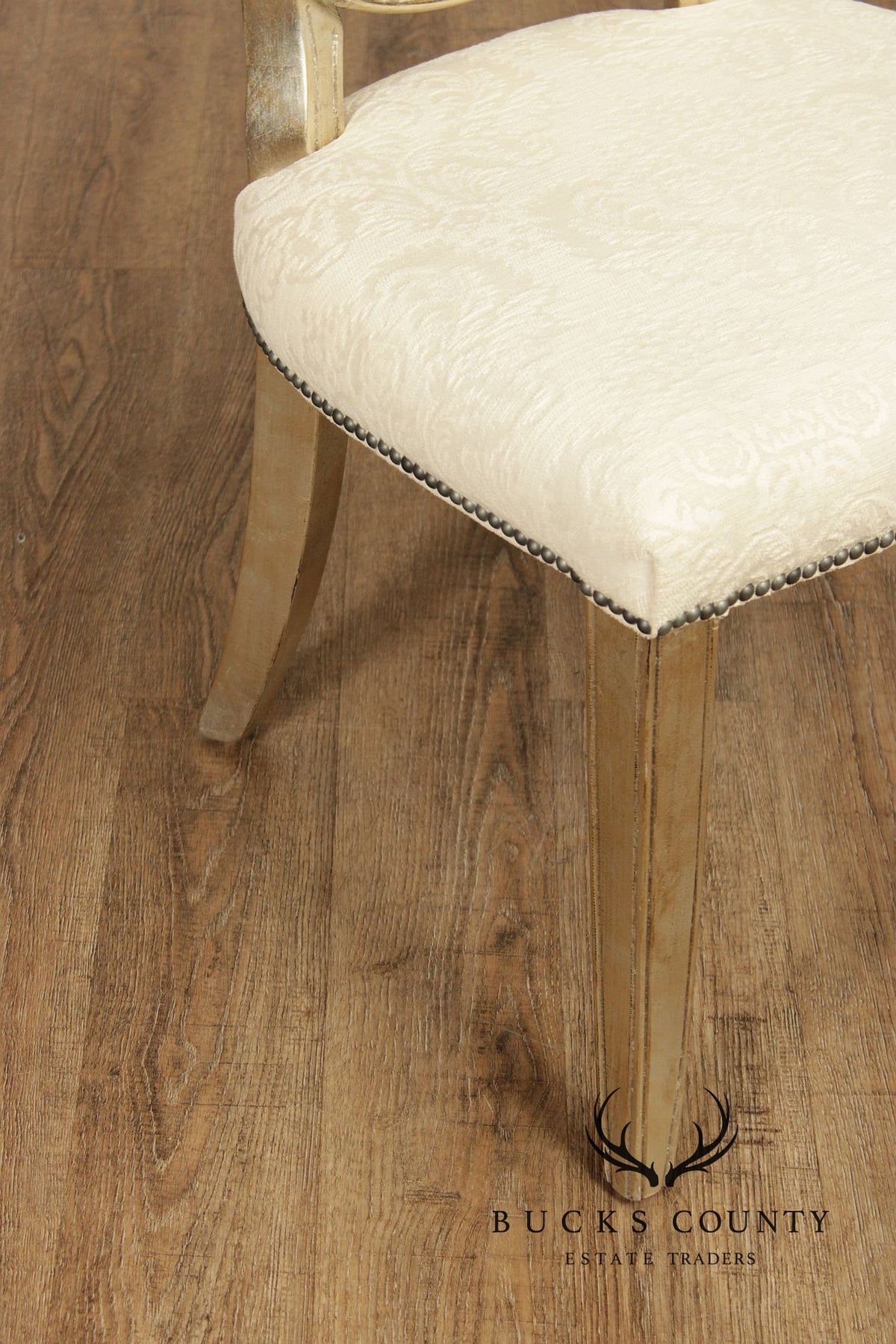 Henredon Set of Four Silver Leaf Side Dining Chairs